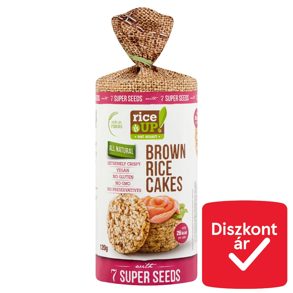 RiceUp! Eat Smart teljes kiőrlésű puffasztott rizs szupermagvakkal 120 g  1. kép