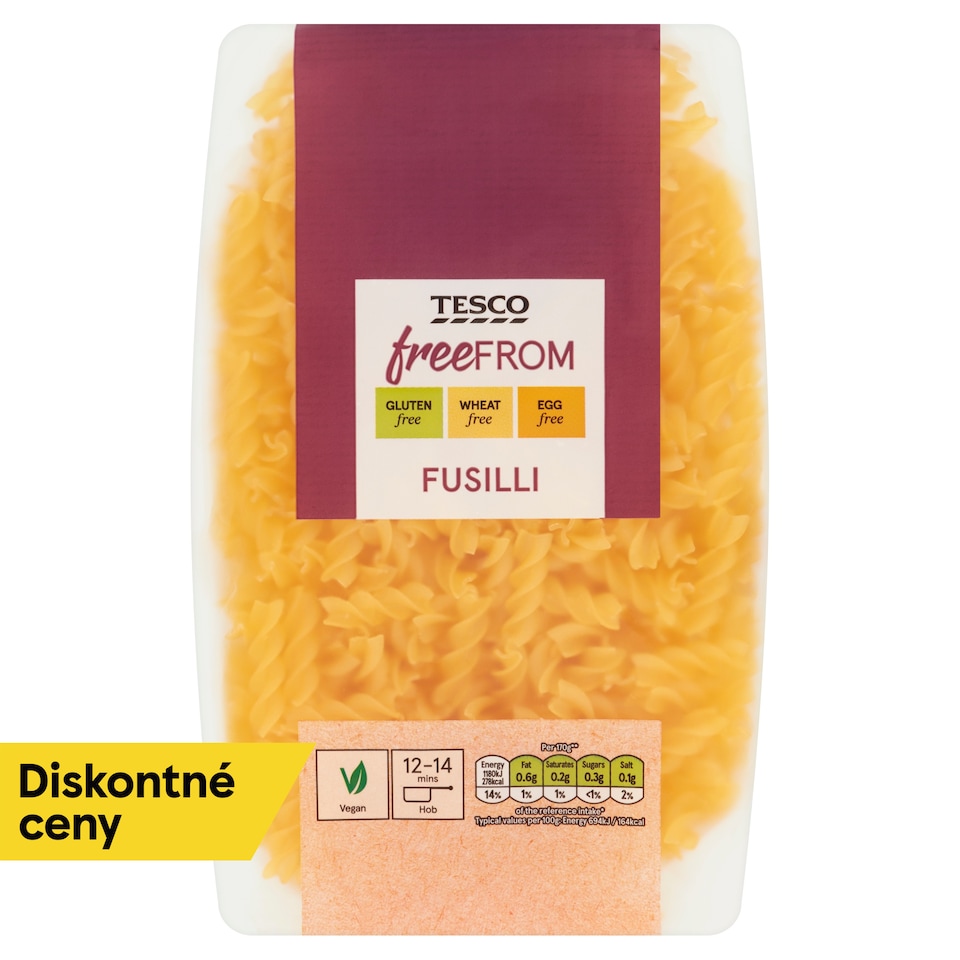 obrázok 1 z Tesco Free From Fusilli sušené bezvaječné cestoviny 500 g