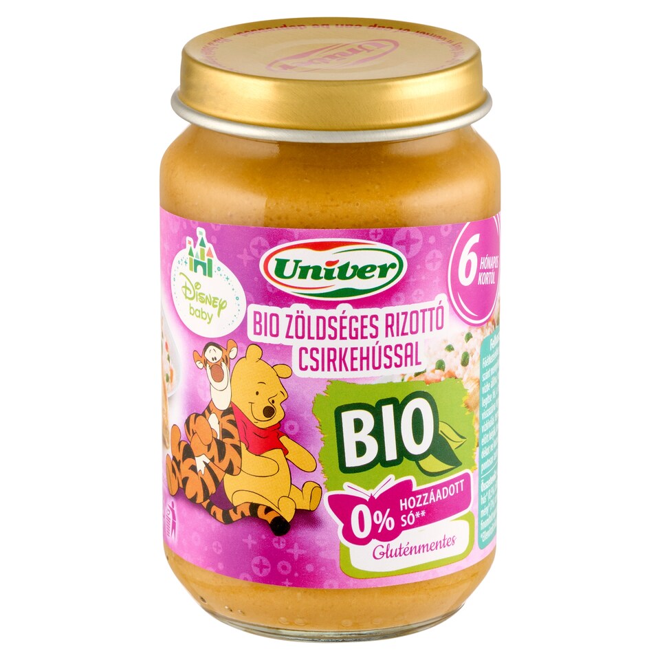 Univer Disney Baby bio zöldséges rizottó csirkehússal bébiétel 6 hónapos kortól 163 g  1. kép