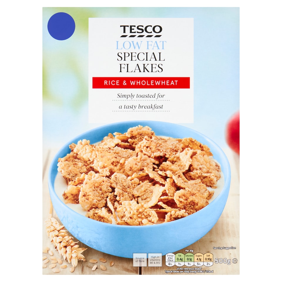 Tesco Low Fat Special Flakes Cereal 500G