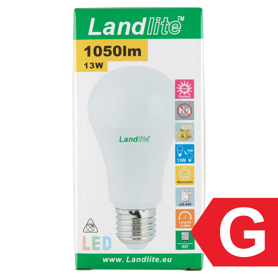 image 1 of Landlite A60 1050 lm 13 W E27 3000K LED Lamp