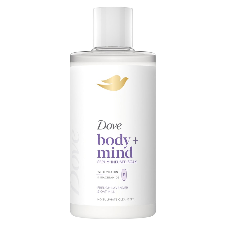 image 1 of Dove Body + Mind French Lavender & Oat Milk Bath Soak 400ml