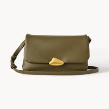 SACHA Gold Clasp Crossbody Bag in Olive