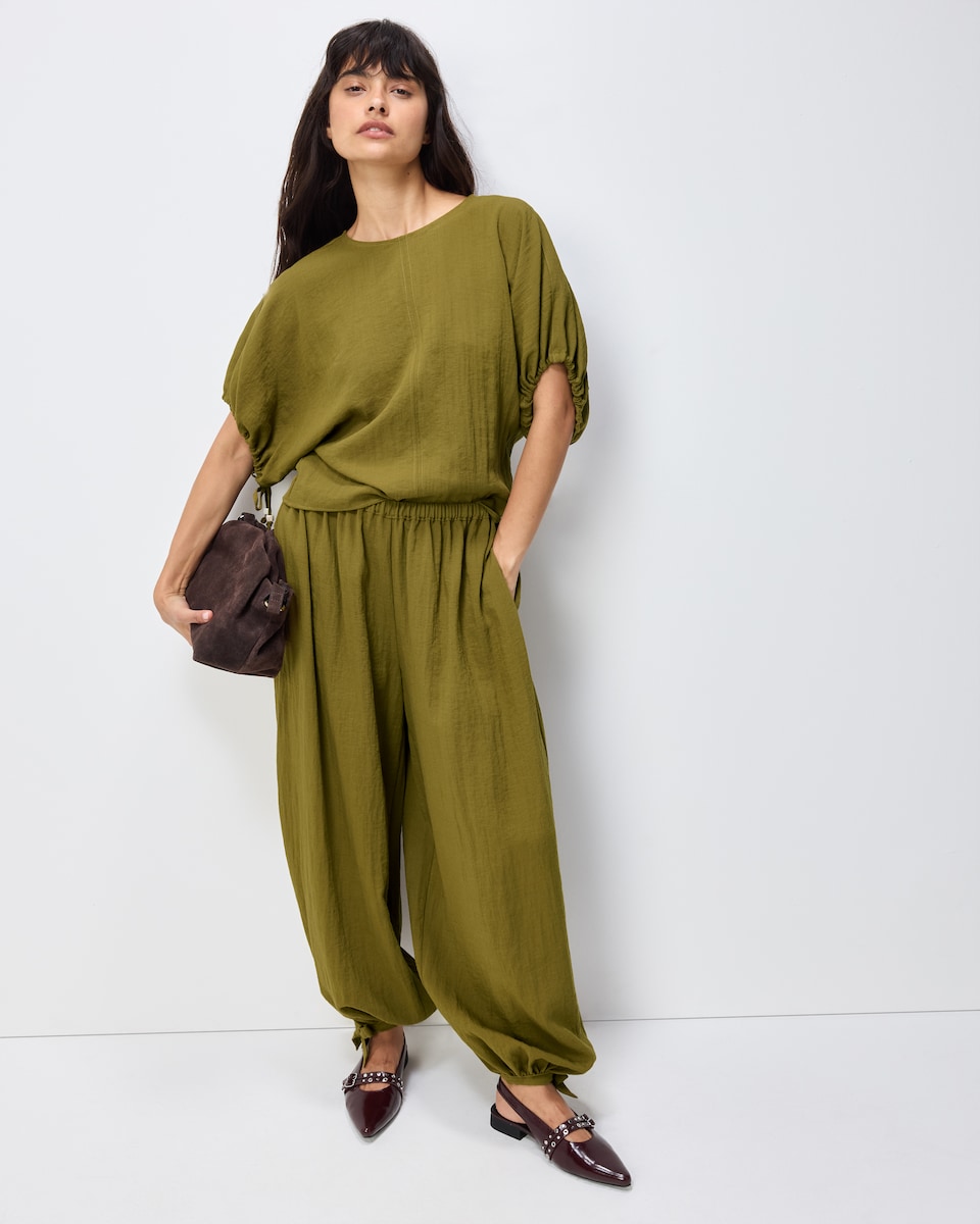 image 1 of F&F Textured Batwing Top in Olive