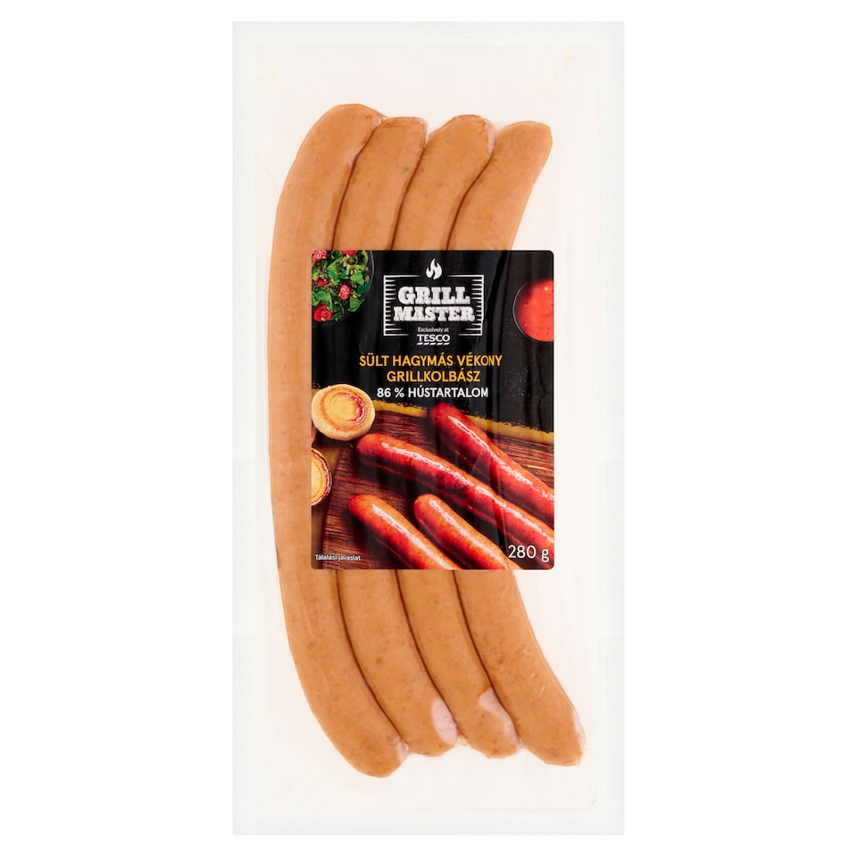 Grill Master sült hagymás vékony grillkolbász 280 g