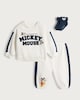 image 1 of Disney Mickey Mouse 3-Piece Cotton Rich Sweatshirt, Joggers and Socks Set in White