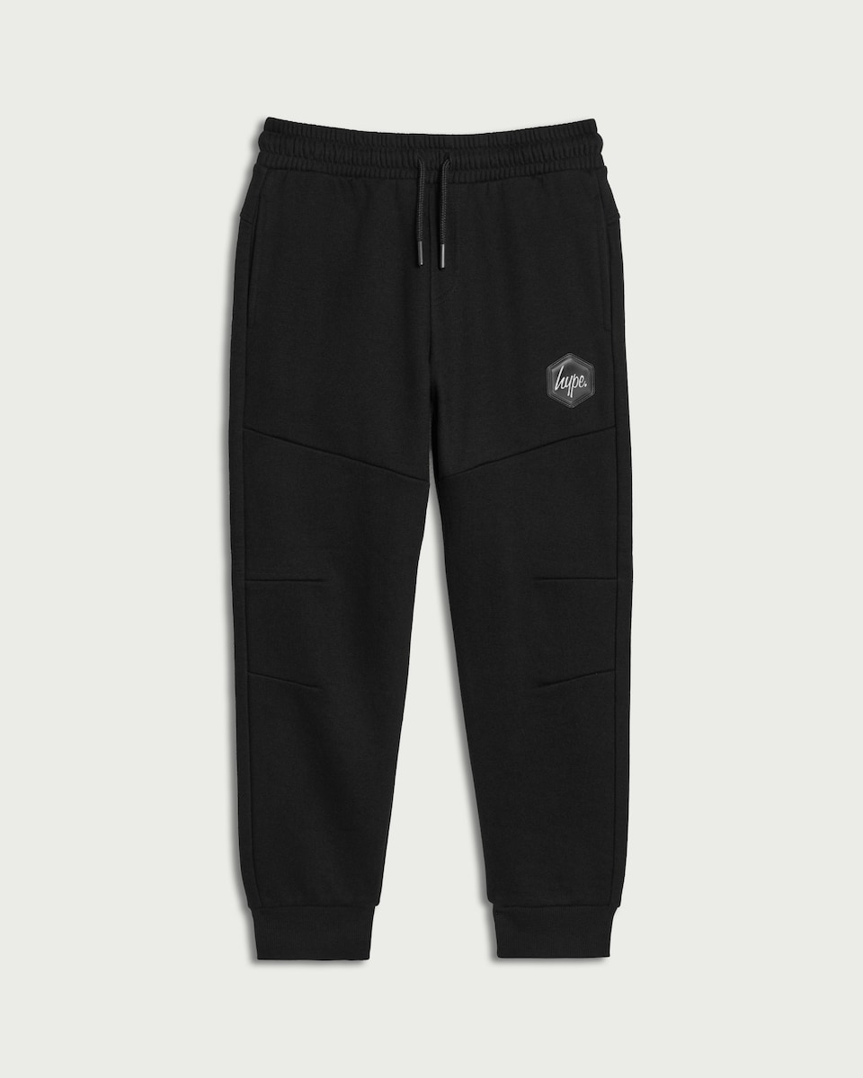 image 1 of Hype Cotton Rich Cuffed Joggers in Black