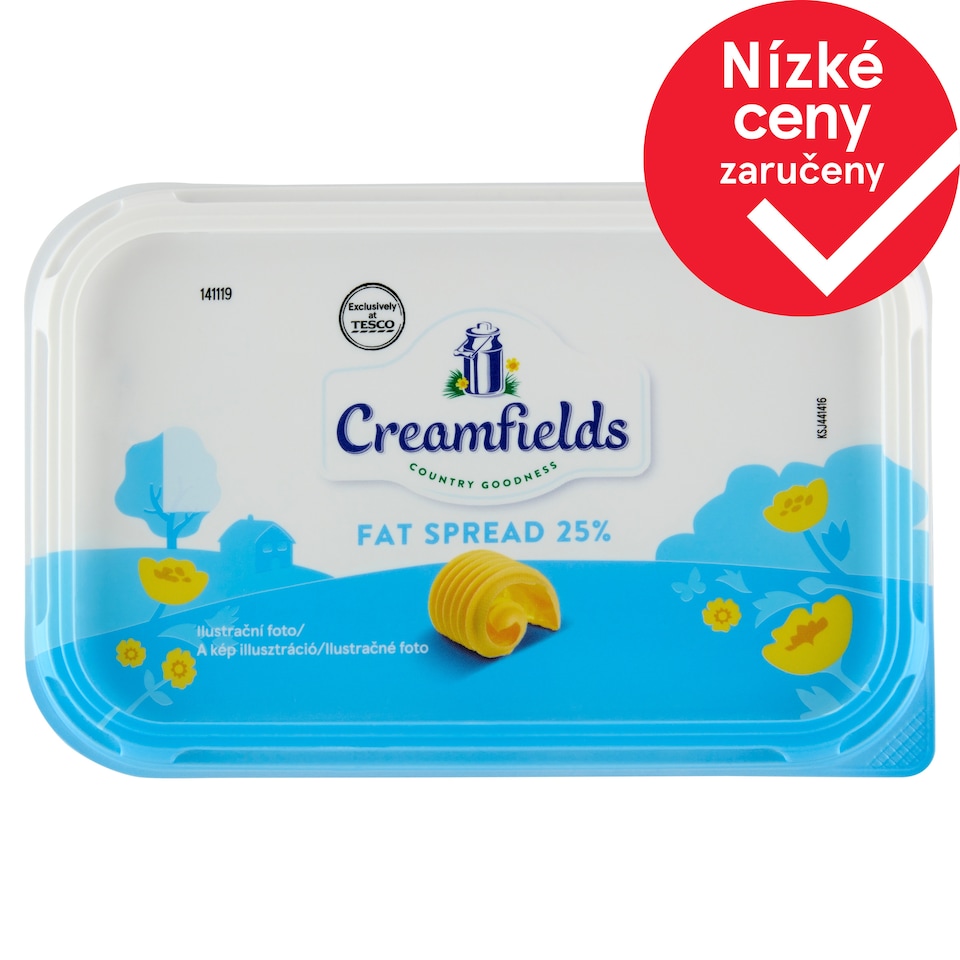 Tesco Creamfields rostlinný roztíratelný tuk 500g