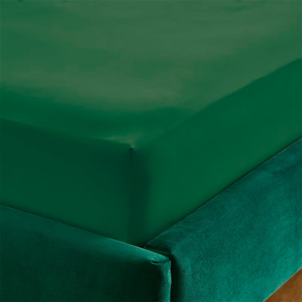 Silentnight Brushed Green Fitted Sheet King