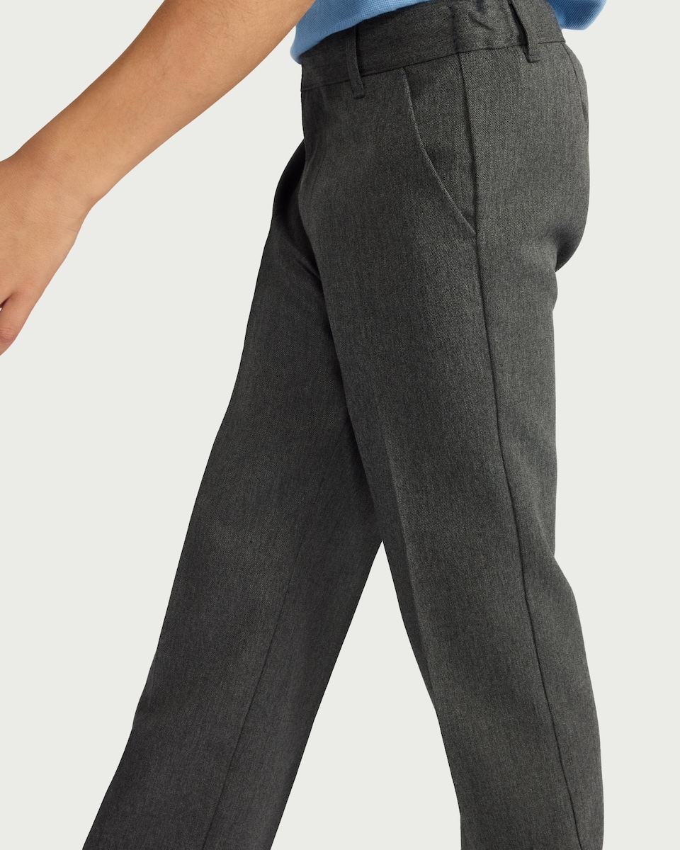 image 1 of F&F School Boys 2-Pack Regular Fit Trousers in Grey