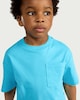 image 1 of F&F Boys Pure Cotton Pocket T-Shirt in Aqua