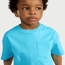 F&F Boys Pure Cotton Pocket T-Shirt in Aqua