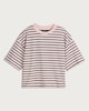 image 4 of F&F Pure Cotton Stripe Print Boxy Fit T-Shirt in Multi Pink