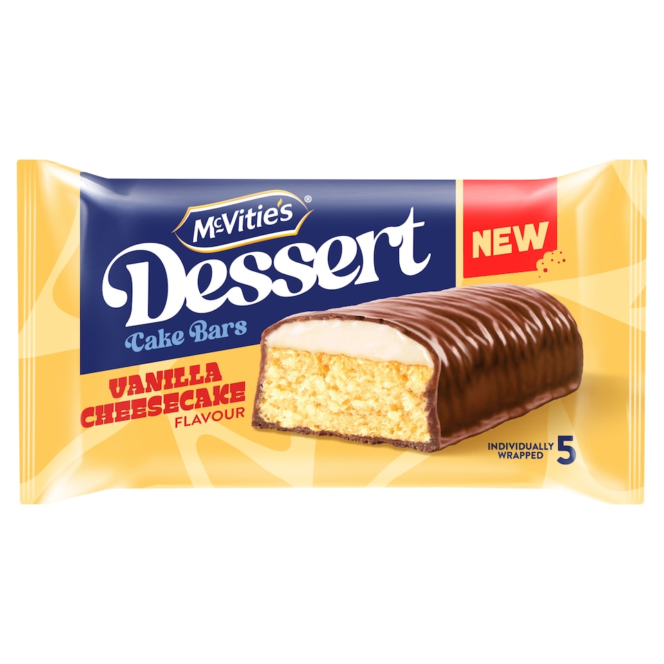 McVitie's Dessert Vanilla Cheesecake Cake Bars 5 x 21.7g