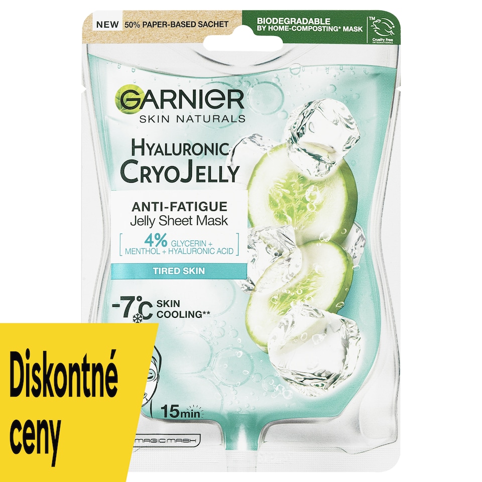 Garnier Cryo Jelly textilná pleťová maska s chladivým efektom -7 °C, 27 g