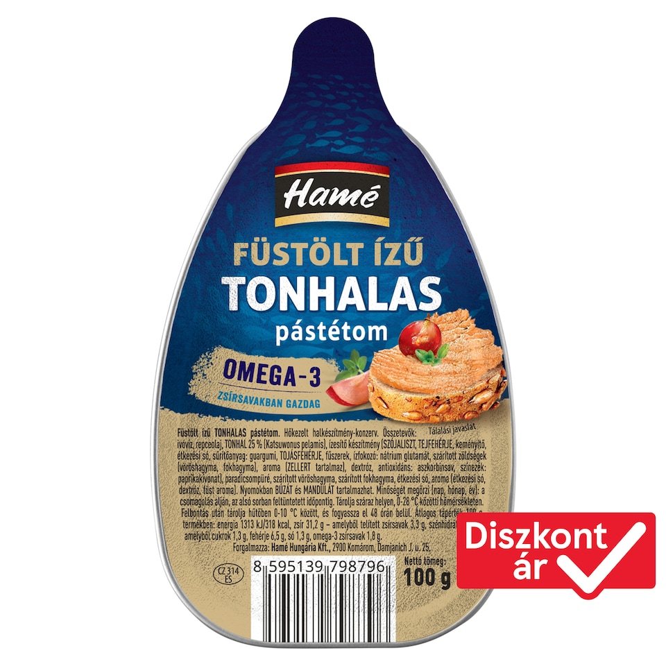 Hamé füstölt ízű tonhalas pástétom 100 g