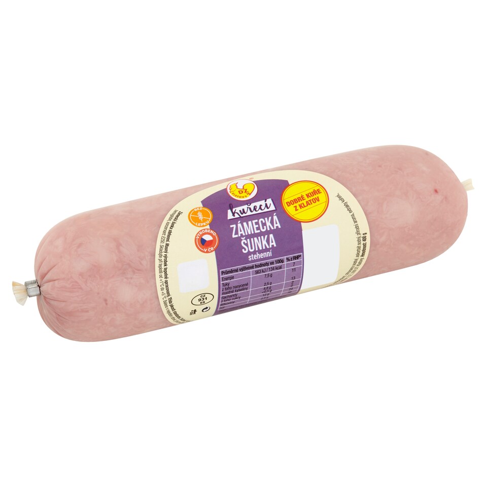 Obrázek 1 pro produkt DZ Klatovy Kuřecí zámecká šunka stehenní 400g