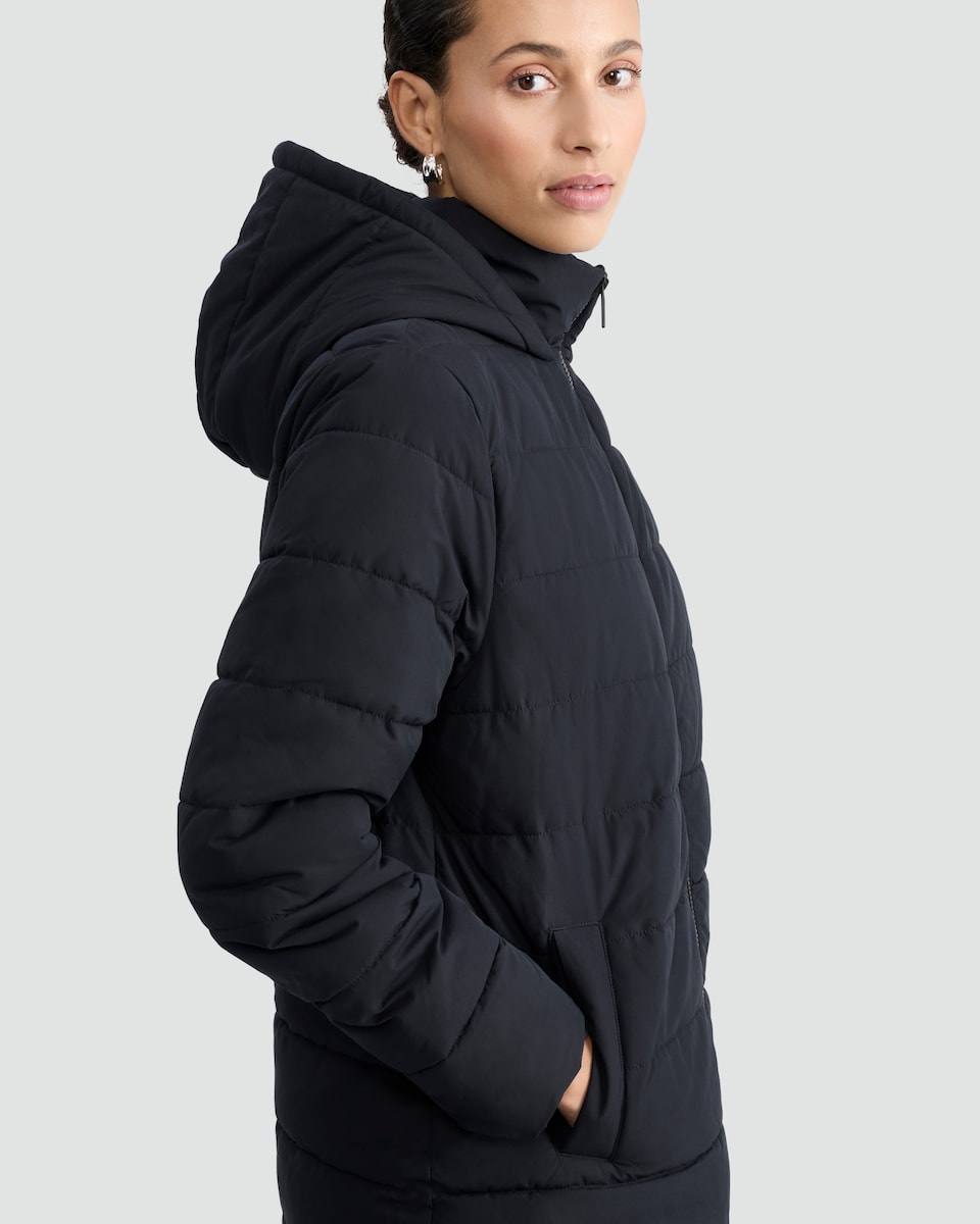 image 1 of F&F Padded Shower Resistant Coat in Black