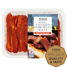 Tesco Maple & & Bourbon Pork Belly Slices 400G