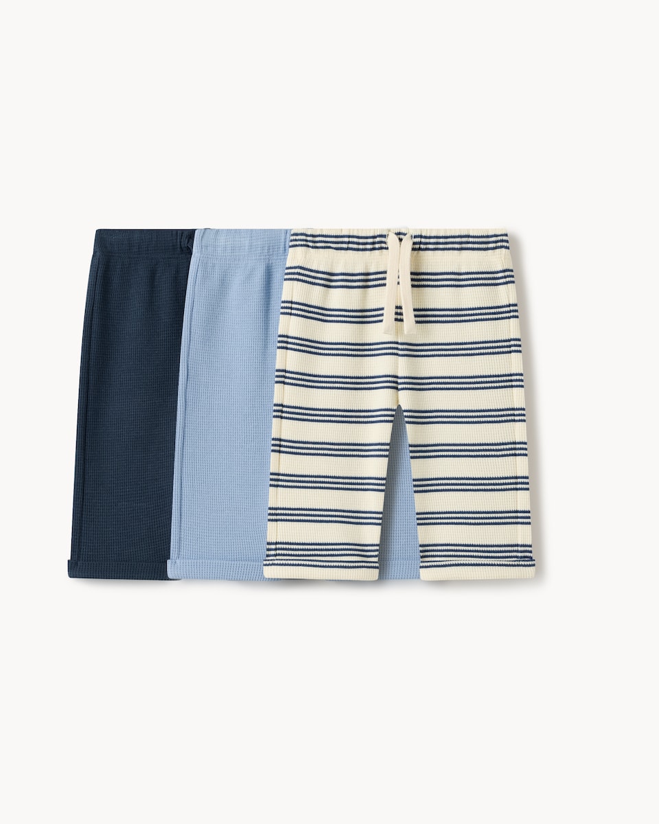 image 1 of F&F Baby 3-Pack Pure Cotton Leggings in Multi White