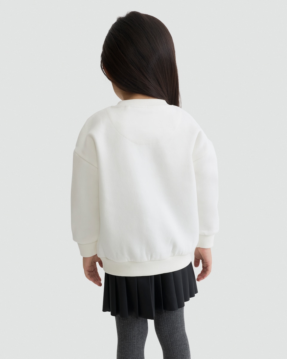 image 1 of Disney Minnie Mouse Cotton Rich Sequin Embellished Sweatshirt in Cream