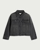 image 4 of F&F Girls Pure Cotton Denim Jacket in Black