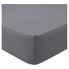 Tesco 100 Cotton Fitted Sheet Grey Single