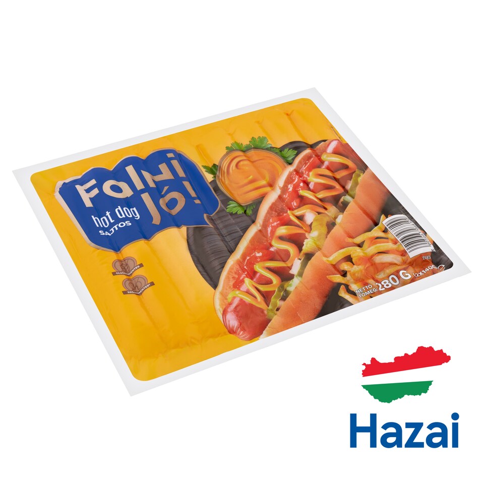 Falni Jó! füst ízesítésű sajtos hot-dog 2 x 140 g (280 g)