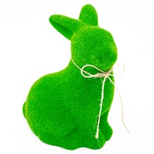 Global Gizmo GREEN FLOCKED BUNNY 