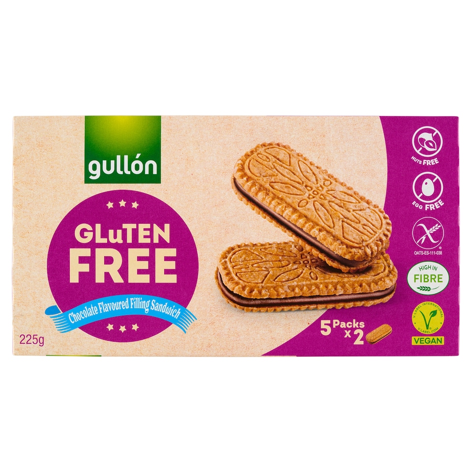 obrázok 1 z Gullón Sušienky plnené krémom s čokoládovou príchuťou 5 x 45 g (225 g)