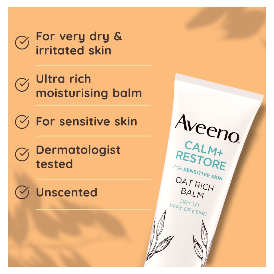 image 1 of Aveeno Face CALM & RESTORE Ultra Rich Oat Face Cream Moisturiser 50ml