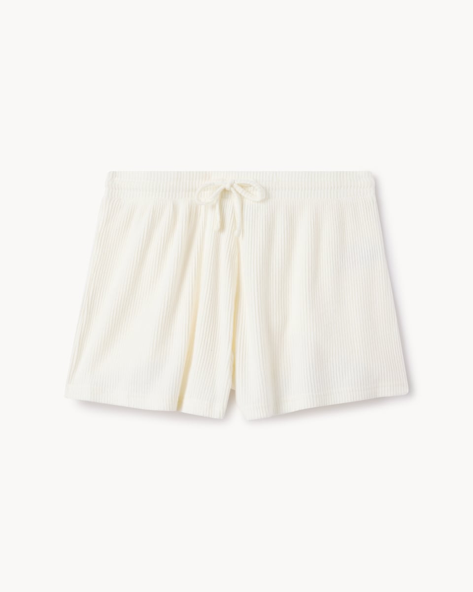 OH ME OH MY Ribbed Shorts in Cream