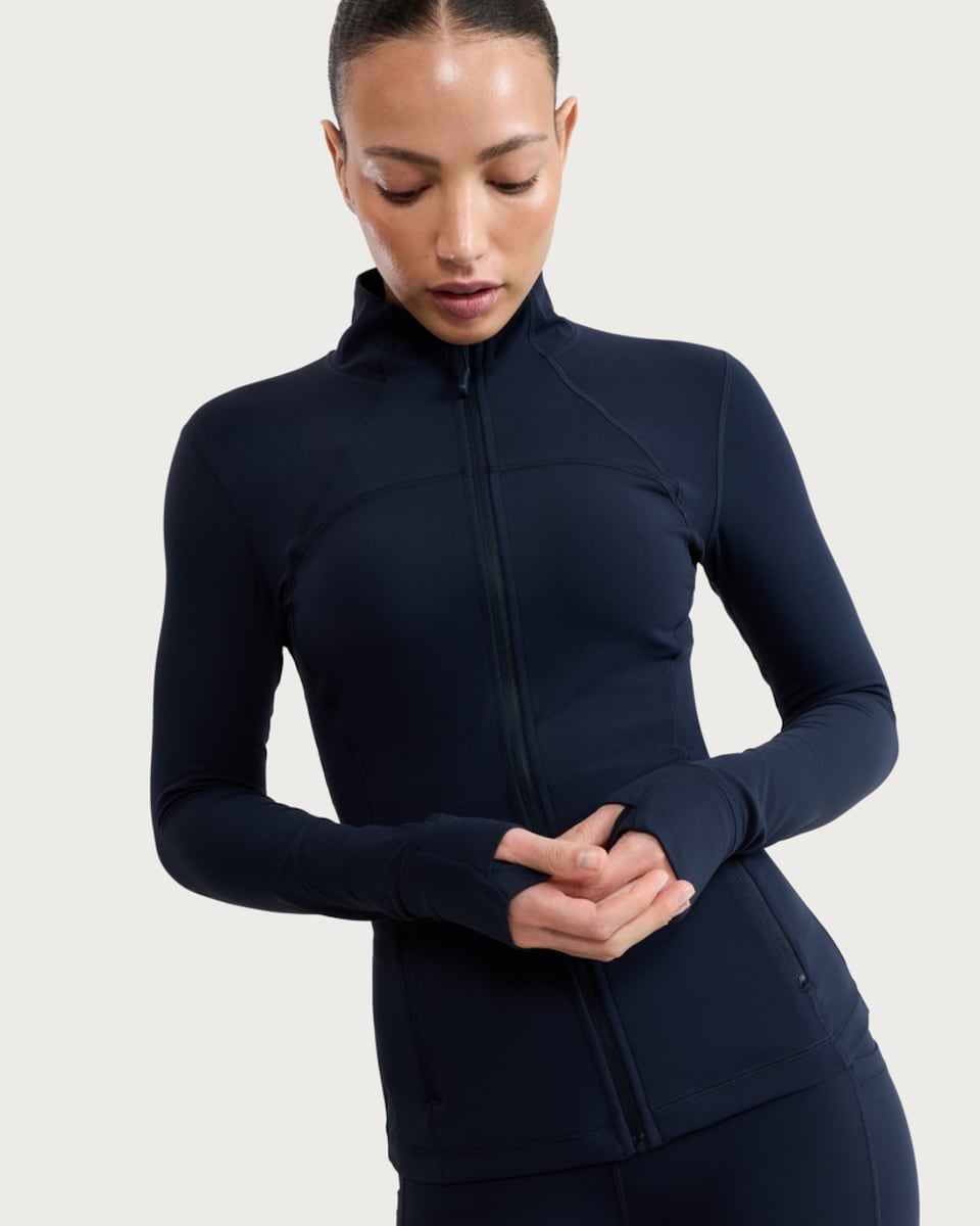 image 1 of F&F Active ULTRAMOVE Zip Front Jacket in Navy