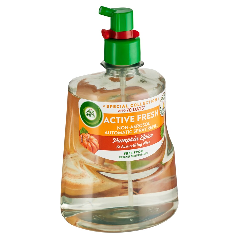 Obrázek 1 pro produkt Air Wick Active Fresh Náplň na vodní bázi do automatického difuzéru dýně a podzimní koření 228ml
