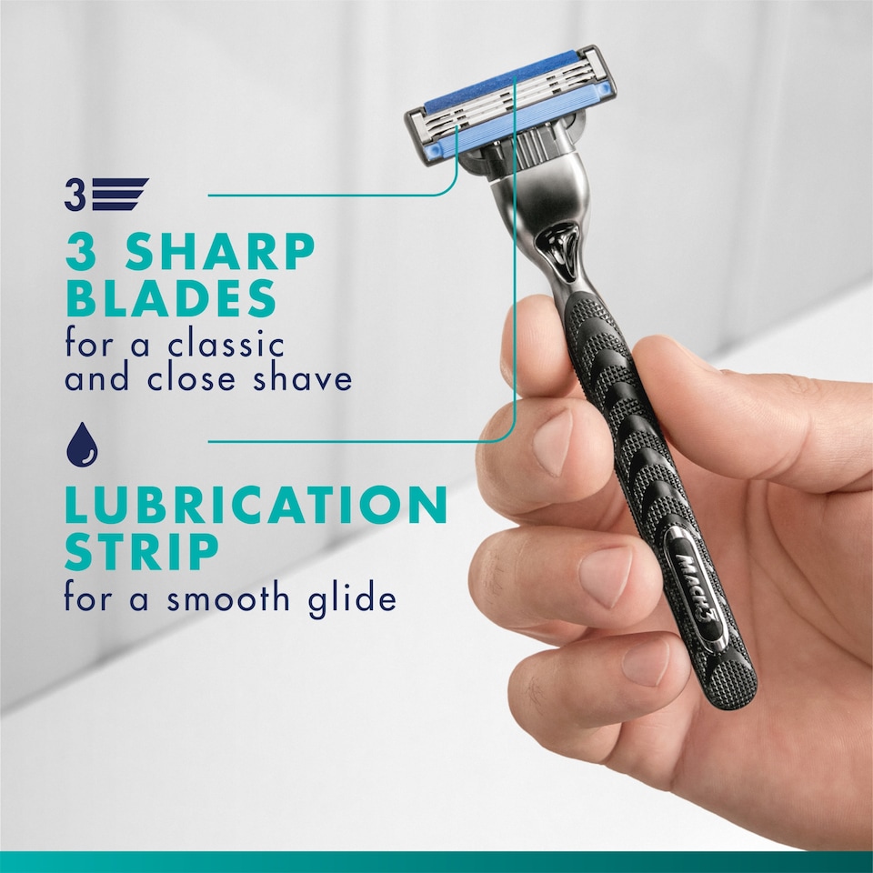 image 1 of Gillette Mach 3 Value Pack: Mens Razor + 12 Blade Refills