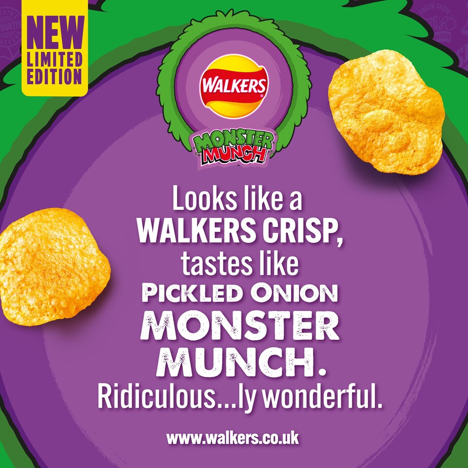 image 1 of Walkers Monster Munch Pickled Onion Multipack Crisps 5x24g