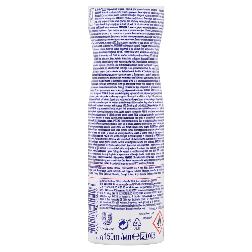 image 1 of Rexona Advanced Protection Invisible Pure Antiperspirant Spray 150 ml