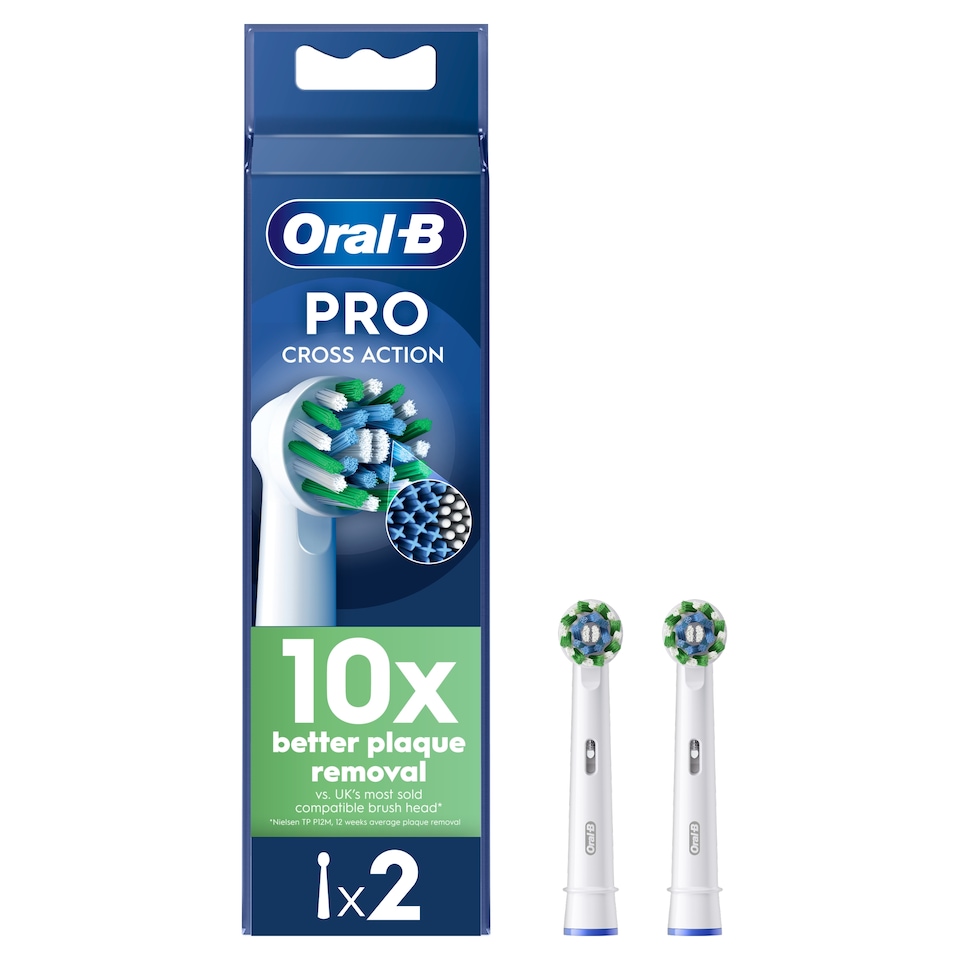 image 1 of Oral-B Pro Cross Action Electric Toothbrush Replacement Heads 2 Pack