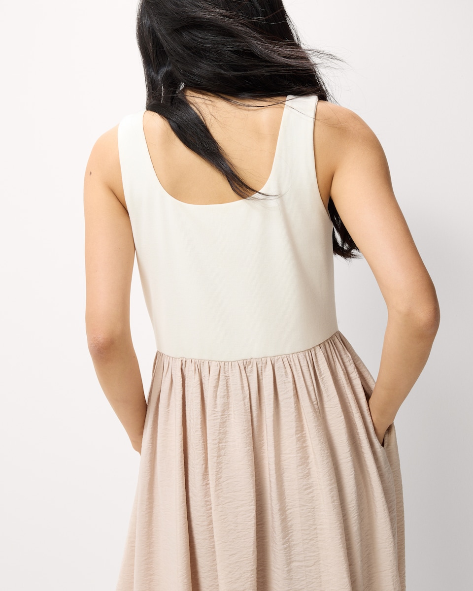 image 1 of F&F Colour Block Midi Dress in Neutral