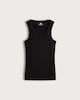 image 4 of F&F Soft Touch Ribbed Lace Trim Thermal Cami Top in Black