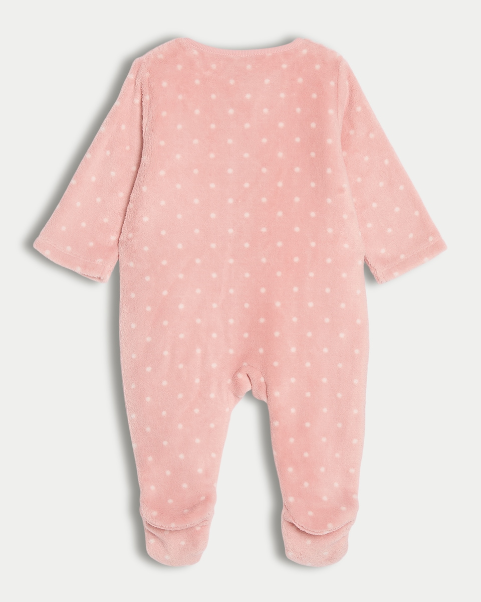 image 1 of Disney Minnie Mouse Fleece Textured Sleepsuit in Pink