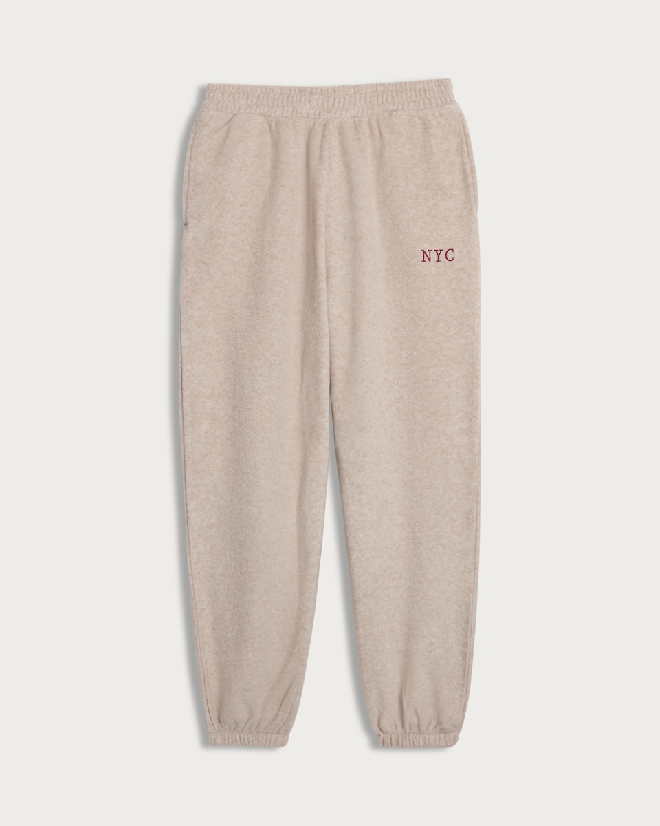 OH ME OH MY NYC Slogan Cuffed Co-ord Joggers in Cream