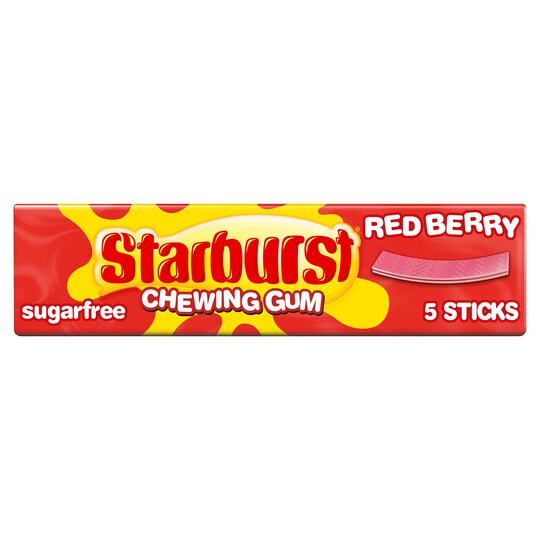 Starburst Gum Red Berry 5 Sticks Tesco Groceries