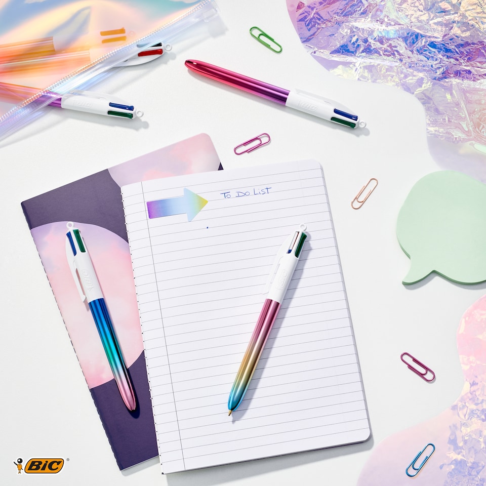 image 1 of BIC 4 Colours Gradient Pens 3 Pack