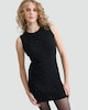 image 2 of F&F Textured Pearl Embellished Mini Dress in Black