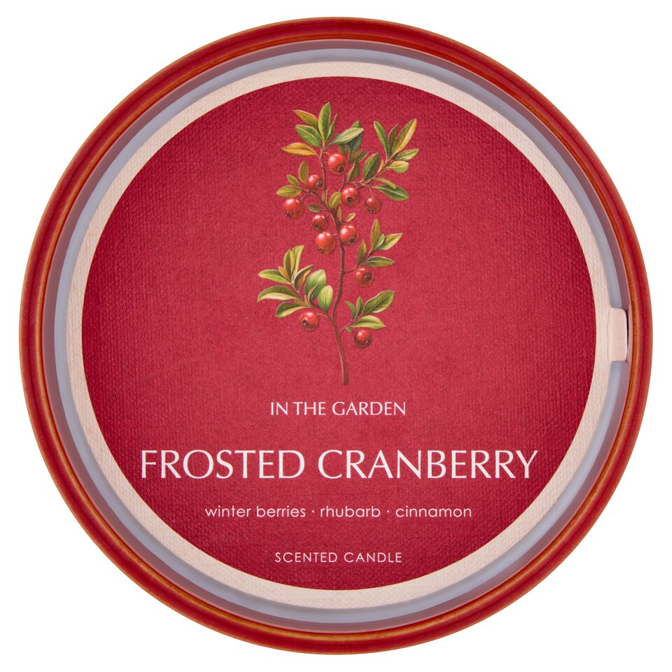 image 1 of F&F Home In the Garden Frosted Cranberry Large Candle 600g