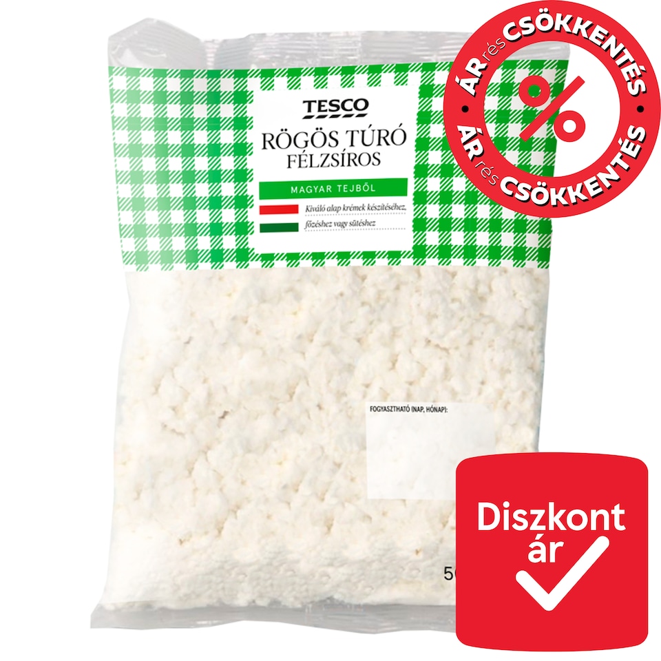 Tesco félzsíros rögös túró 500 g