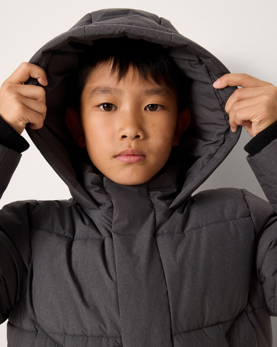 image 1 of F&F Boys Longline Padded Coat in Grey