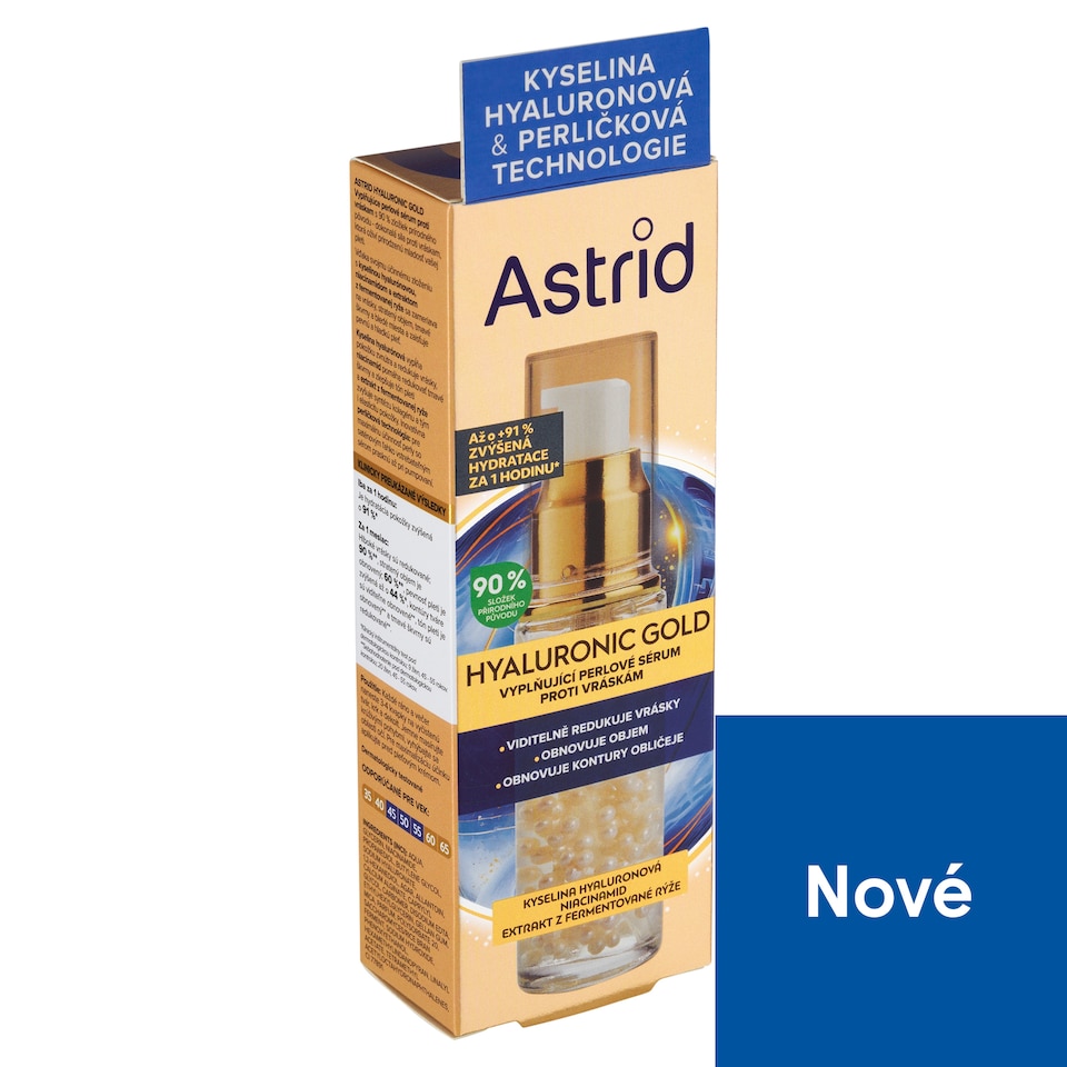 Obrázek 1 pro produkt Astrid Hyaluronic Gold vyplňující perlové sérum proti vráskám 30ml