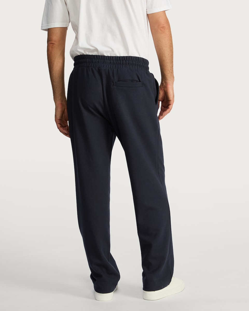 image 1 of The F&F Edit Cotton Rich Wide Leg Drawstring Joggers in Navy
